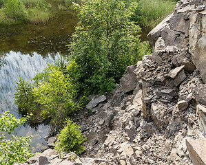 Image showing abandoned flooded quarry, Czech republic