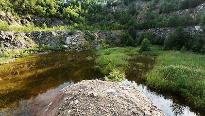 Image showing abandoned flooded quarry, Czech republic