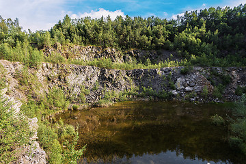 Image showing abandoned flooded quarry, Czech republic