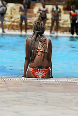 Image showing Girl by the pool in Makadi Bay