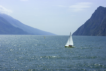 Image showing Sailing on Lake Garda