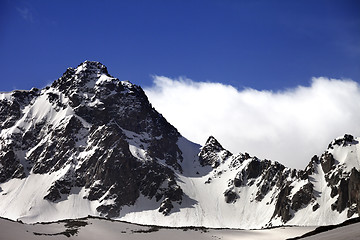 Image showing Snow rocks at nice spring morning