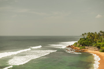 Image showing sea or ocean waves and blue sky on Sri Lanka beach