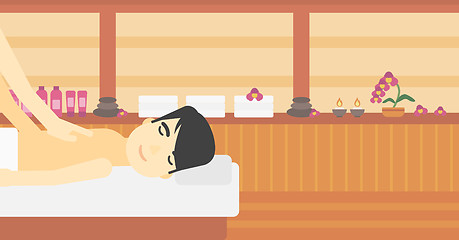 Image showing Man recieving massage vector illustration.