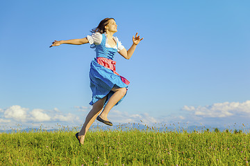 Image showing woman in bavarian traditional dirndl