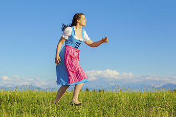 Image showing woman in bavarian traditional dirndl