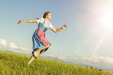 Image showing woman in bavarian traditional dirndl