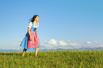 Image showing woman in bavarian traditional dirndl