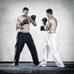 Image showing two men fighting boxing sports