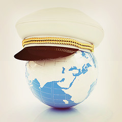 Image showing Marine cap on Earth . 3D illustration. Vintage style.