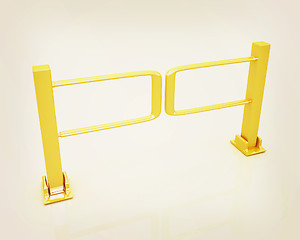 Image showing Three-dimensional image of the turnstile. 3D illustration. Vinta