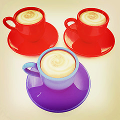 Image showing mugs. 3D illustration. Vintage style.