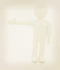 Image showing 3d people - man, person presenting - pointing. . 3D illustration