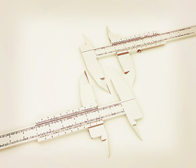 Image showing Calipers on a white background. 3D illustration. Vintage style.