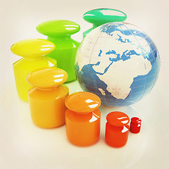 Image showing Colorfull weight scale around the Earth. 3D illustration. Vintag