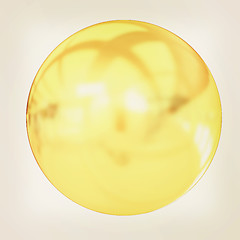 Image showing Gold Ball 3d render . 3D illustration. Vintage style.