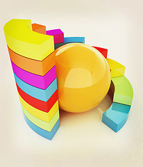 Image showing Abstract colorful structure with ball in the center . 3D illustr