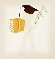 Image showing 3d man in graduation hat with the best technical educational lit