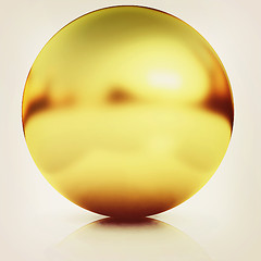 Image showing Gold Ball 3d render. 3D illustration. Vintage style.