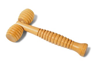 Image showing Wooden massager on white