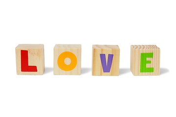 Image showing Wooden blocks with LOVE