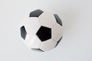 Image showing close up of football or soccer ball over white