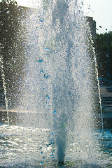 Image showing The gush of water of a fountain