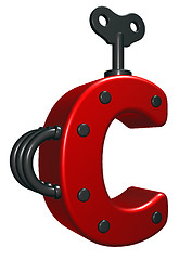 Image showing letter c with decorative pieces - 3d rendering