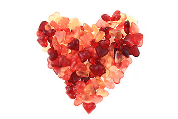 Image showing jelly candy hearts as big heart