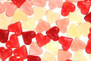 Image showing jelly candy hearts love texture