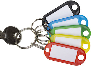 Image showing One key with five tags