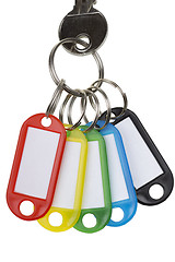 Image showing One key with five tags