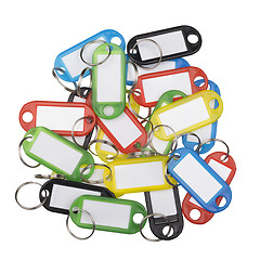 Image showing Plastic key tags of various colors