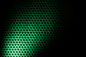 Image showing Bubble wrap lit by green light