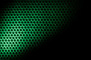 Image showing Bubble wrap lit by green light