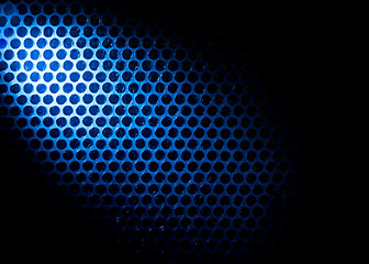 Image showing Bubble wrap lit by blue light