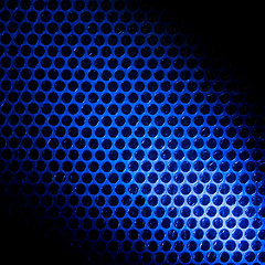 Image showing Bubble wrap lit by blue light