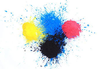 Image showing cmyk toner powder (cyan, magenta, yellow, black)