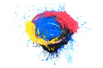 Image showing cmyk toner powder (cyan, magenta, yellow, black)