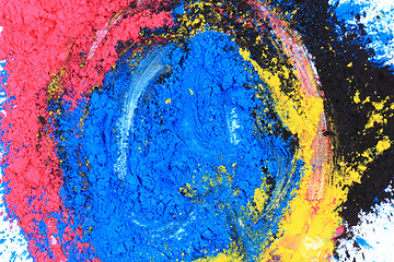 Image showing cmyk toner powder (cyan, magenta, yellow, black)