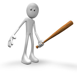 Image showing  guy with baseball bat - 3d illustration