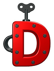 Image showing letter d with decorative pieces - 3d rendering