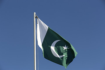 Image showing National flag of Pakistan on a flagpole