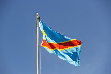 Image showing National flag of Congo on a flagpole