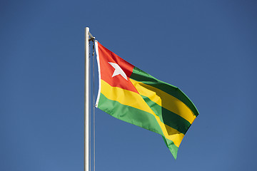 Image showing National flag of Togo on a flagpole