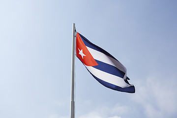 Image showing National flag of Cuba on a flagpole