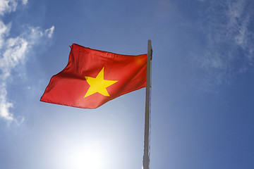 Image showing National flag of Vietnam on a flagpole