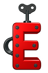 Image showing letter e with decorative pieces - 3d rendering