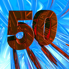 Image showing number fifty in abstract space - 3d illustration