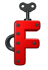 Image showing letter f with decorative pieces - 3d rendering